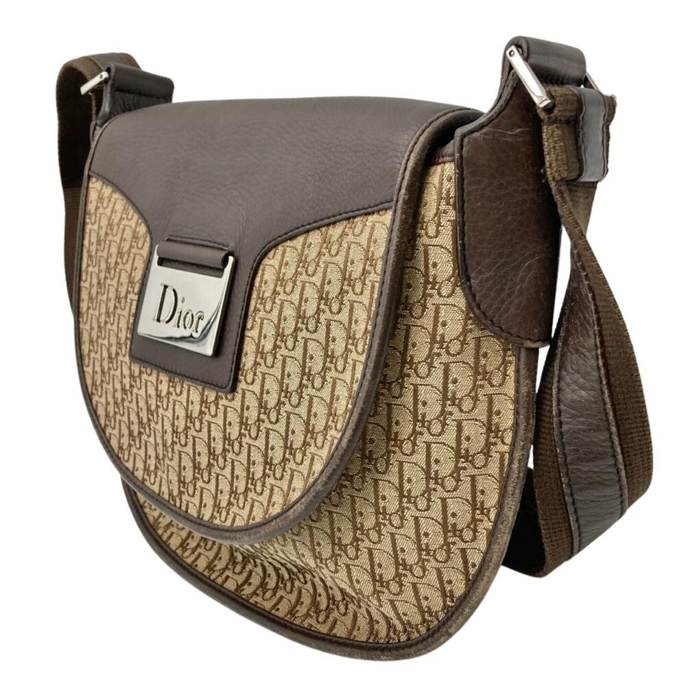 CHRISTIAN DIOR Brown Leather Trotter Shoulder Bag - Picture 2 of 11